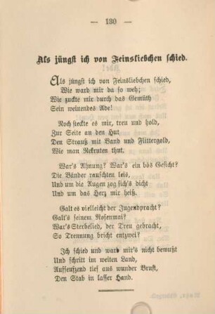 Als jüngst ich von Feinsliebchen schied.
