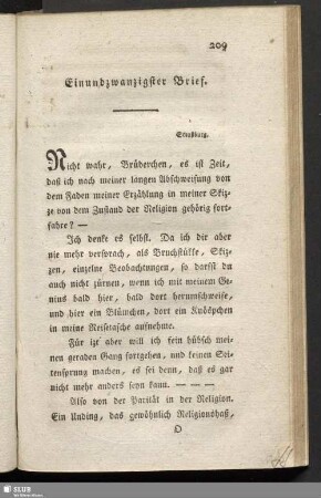 [Einundzwanzigster Brief - Dreißigster Brief]