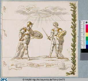 Emblem: Deo Duce Omnia Prospera
