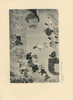 Detail of scene at temple steps. Nobusané