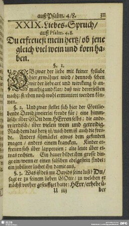 XXIX. Liebes-Spruch, auß Psalm. 4, 8