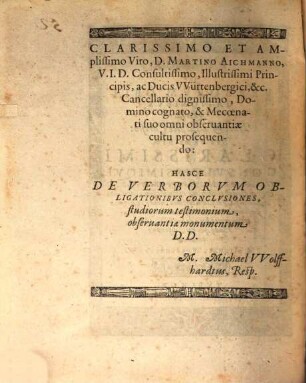 Disp. de verborum obligationibus