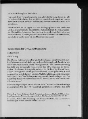 Tendenzen der OPAC-Entwicklung