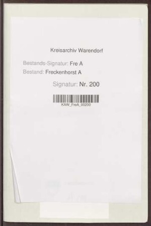 Rechnungsbelege Kirchspiel Freckenhorst