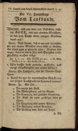 Die VII. Hauptfrage.