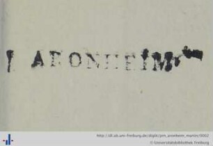 Stempel (Aus: UB Freiburg, E 6881,ra).