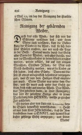 Reinigung der gebärenden Weiber.
