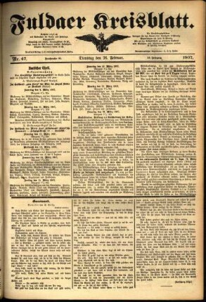 Ausgabe vom Dienstag, den 26. Februar 1907.