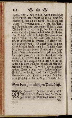 Von dem himmlischen Paradeiß.