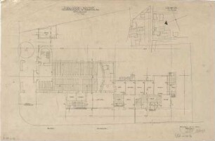 Gsaenger, Gustav; Oberstdorf / Allgäu (Bayern); Ev. Kirche - Kirchenerweiterung u. Pfarramtsneubau (Lageplan, Grundriss EG)