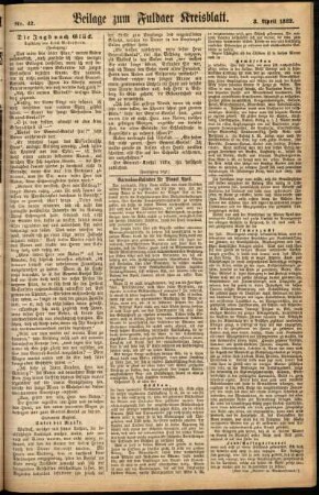 Zweite Ausgabe vom Samstag, den 08. April 1882.