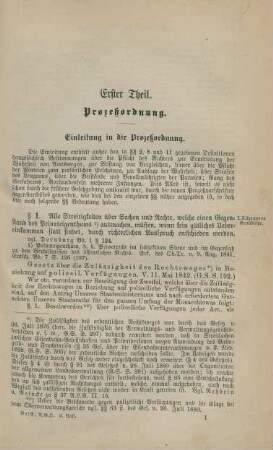 Erster Theil. Prozeßordnung.