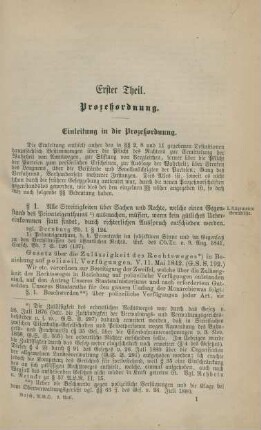 Erster Theil. Prozeßordnung.