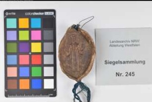 Siegler: Xanten, Propst Gerhard Überlieferungsart: Original. Stoff: Wachs Farbe: grün Form: spitzoval. Durchmesser: 60 Art: Typ: Umschrift: