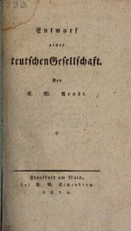Entwurf einer teutschen Gesellschaft