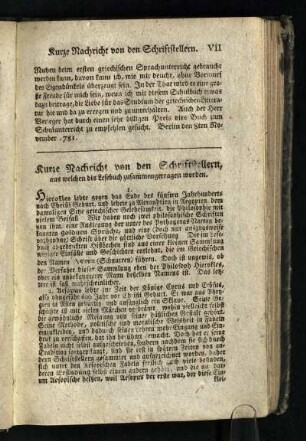 Kurze Nachricht von den Schriftstellern, aus welchen dis Lesebuch zusammengetragen worden