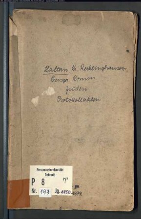 Protokollakten der Kreisgerichtskommission Haltern (Juden T 1850-1872)