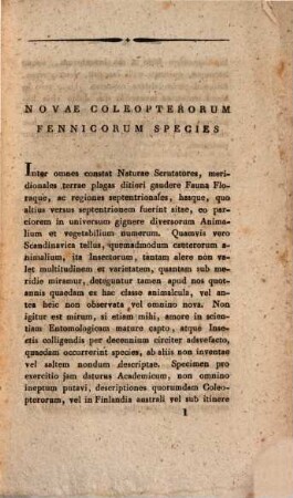 Dissertatio acadademica novas coleopterorum Fennicorum species sistens