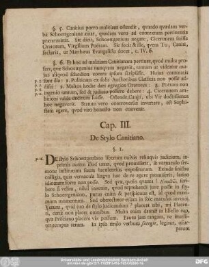 Cap. III. De Stylo Canitiano.