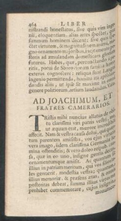 Ad Joachimum, Et Fratres Camerarios