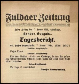 Ausgabe vom Freitag, den 07. Januar 1916.