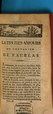 La Fin Des Amours Du Chevalier De Faublas, 4. [Qui fait la onzieme de l'Histoire de ses Aventures]