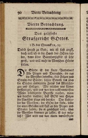 Vierte Betrachtung. Das grösseste Strafgericht Gottes