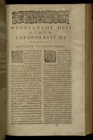 Theophrasti De Odoribus.