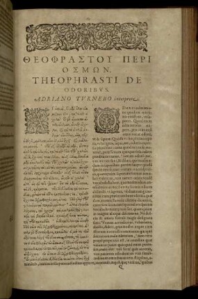 Theophrasti De Odoribus.
