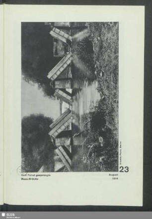 Vom Feind gesprengte Maas-Brücke