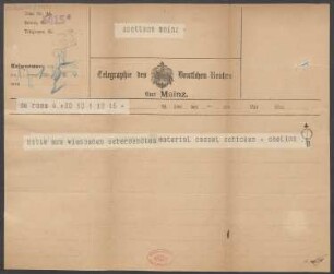 Brief an B. Schott's Söhne : 01.07.1904