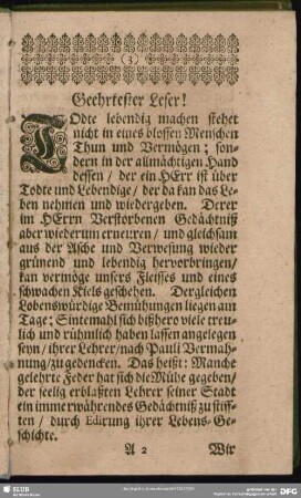 Geehrtester Leser!