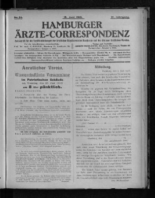 No. 24. 16. Juni 1918. 21. Jahrgang.