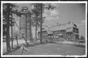 Auersberg. Gasthaus und Aussichtsturm