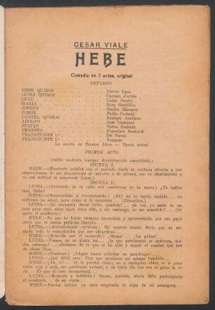 Hebe : comedia en 3 actos, original