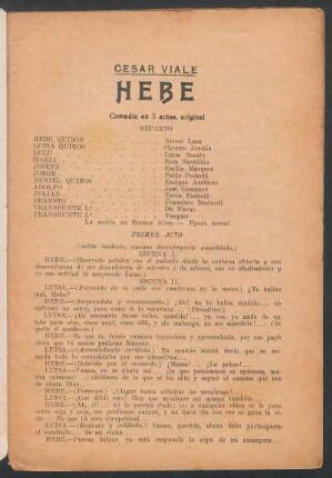 Hebe : comedia en 3 actos, original