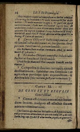 Caput XI. De Genere Et Regulis Generalibus.