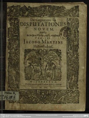 De cognitione sui disputationes novem