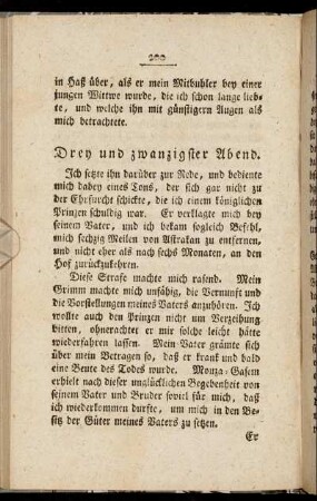 Drey und zwanzigster Abend. - Sieben u. zwanzigster Abend.