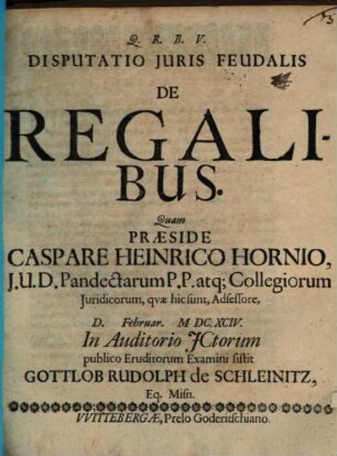 Disp. iur. feud. de regalibus