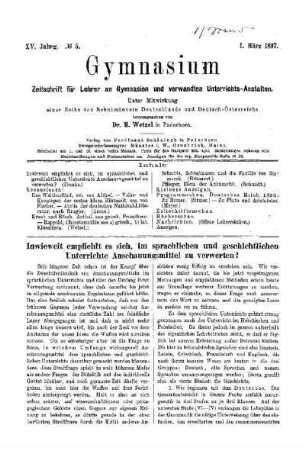 Inwieweit empfiehlt es sich, im sprachlichen und geschichtlichen Unterrichte Anschauungsmittel zu verwerten?