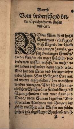 Sprichworter, schöne, weise Klugreden : darinnen Teutscher und anderer Spraachen Höfflicheit, Zier, Höchste Vernunfft und Klugheyt ... begriffen. Von Alten und jetzigen im brauch gehabt und beschrieben ...