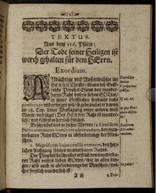 Textus. Aus dem 116. Psalm