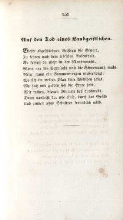 Auf den Tod eines Landgeistlichen.