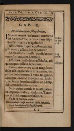 Cap. IX. De Abdicatione Magistratus.