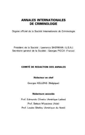 Annales internationales de criminologie