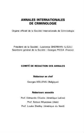 Annales internationales de criminologie