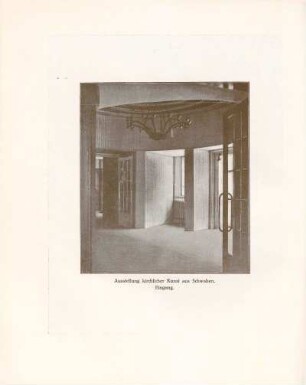 Ausstellung kirchlicher Kunst aus Schwaben. Eingang