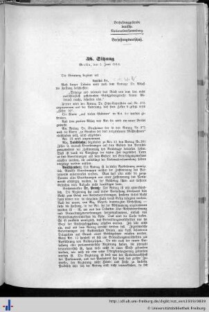 38. Sitzung, 05.06.1919
