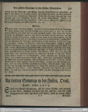 Am dritten Sonntage in der Fasten, Oculi. Epistel, Ephes. 5. v. 1-9